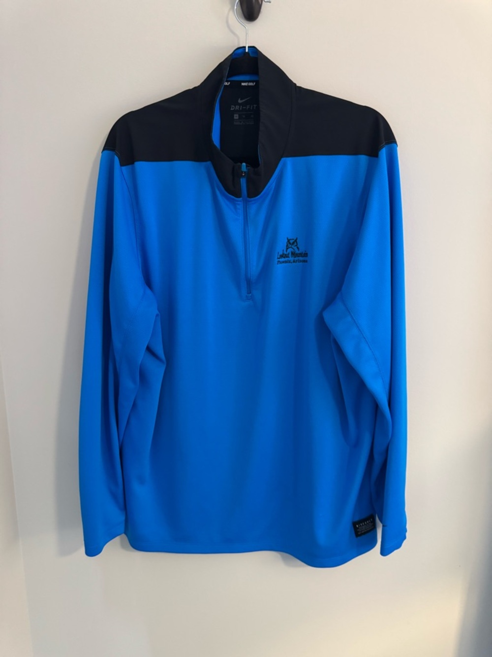 Nike Blue and Black Dri-FIT Quarter-Zip Pullover
